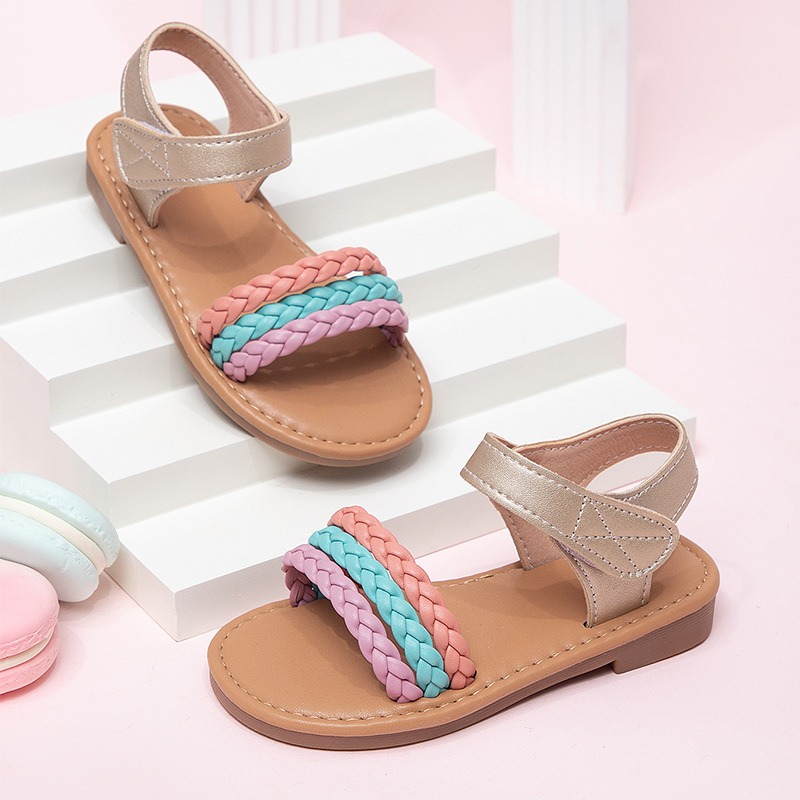 Sandal Sport Outdoor - Yeni Çocuk Günlük Sandaletleri Kızlar Örgülü