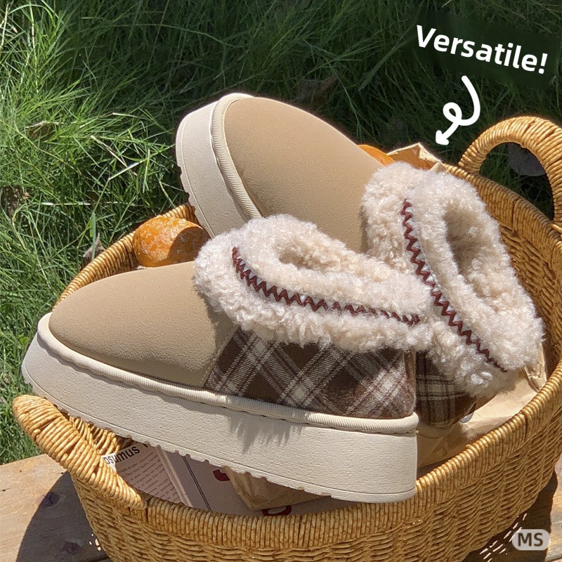 Men Shoes Elegant - 2026 Platform Tüylü Terlikler Kadın/Erkek Ev