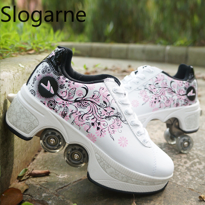 Men Shoes Size To Women - Kadınlar 4 Tekerlekli Deforme Olabilen Paten
