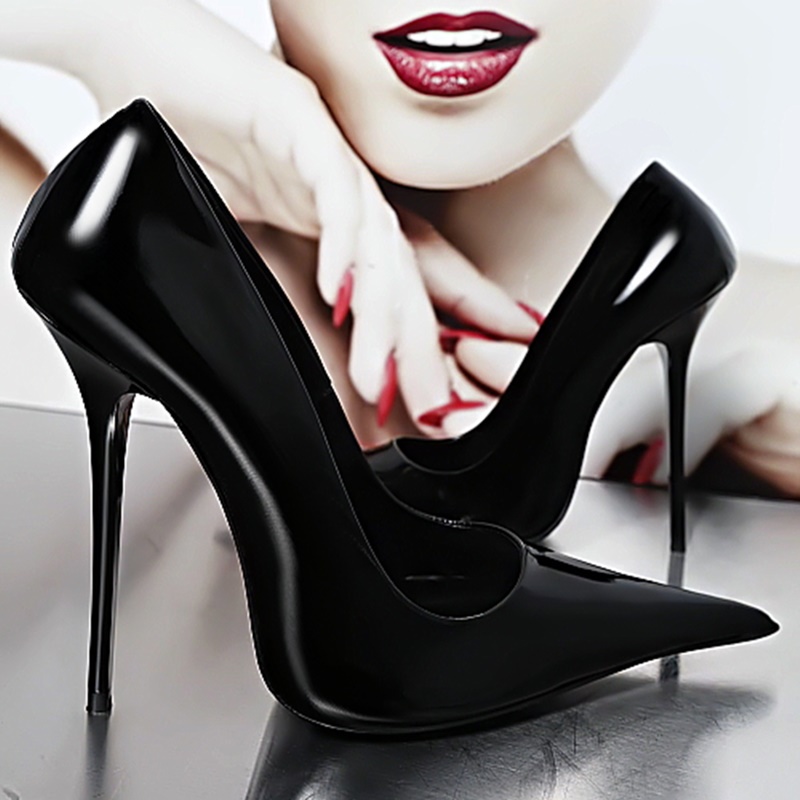 Men Shoes Elegant - Şık sivri burunlu Stiletto topuk pompaları