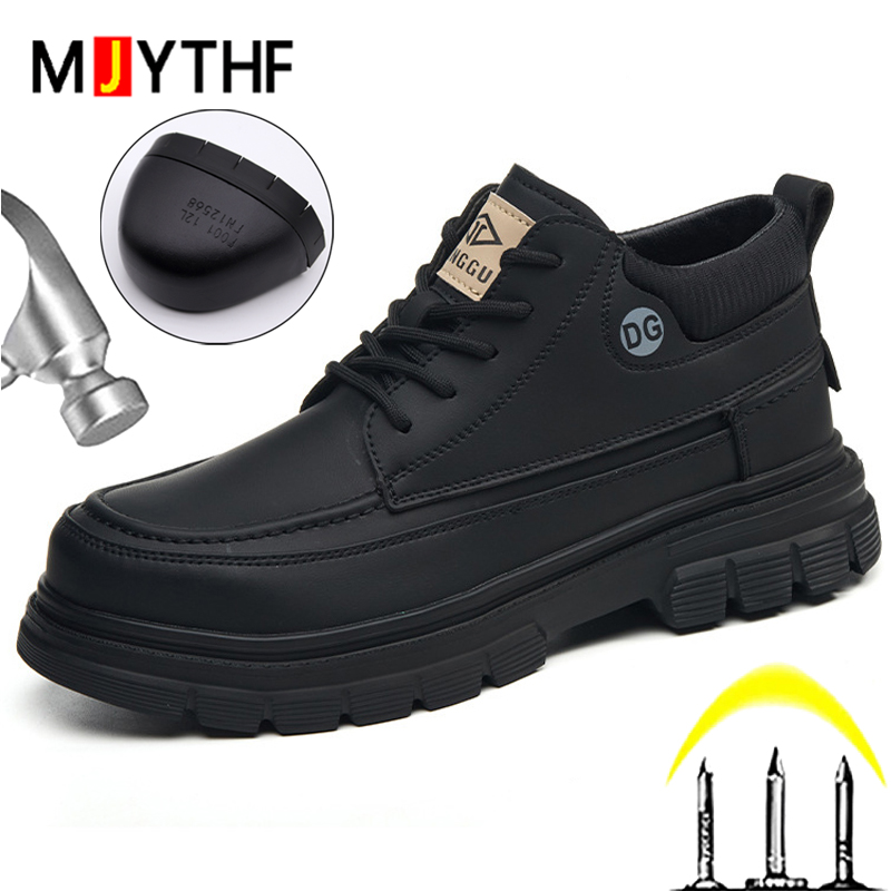 Work Boot Steel Toe - Siyah Deri Bot Erkek Ayakkabıları İş