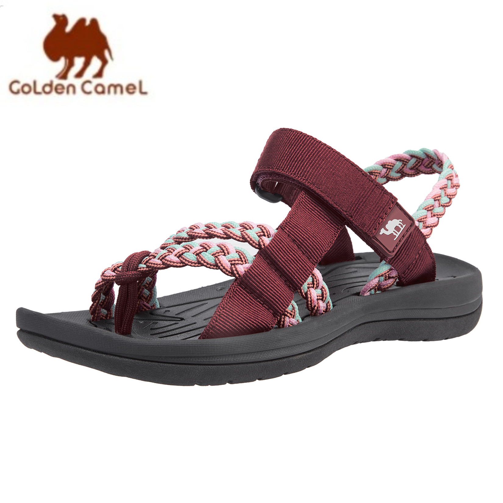 Sandal Sport Outdoor - Kadınlar için altın deve yürüyüş sandalet