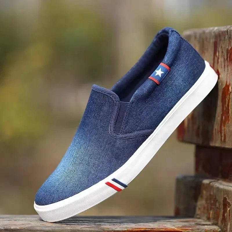 Men Shoes Vans - Denim erkek kanvas ayakkabılar Slip-On spor